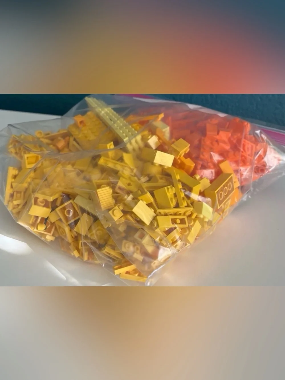 Lego 1.7lbs Yellow Orange Loose Pieces Plates Bricks